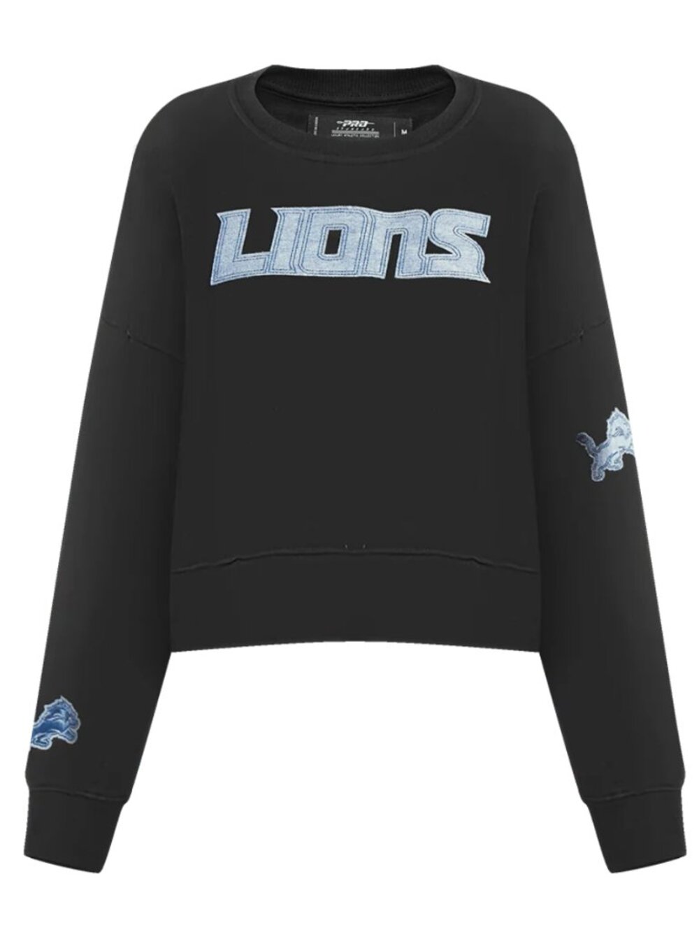 NFL Detroit Lions Women's Varsity Blues Crewneck Sweatshirt in Black Size Large